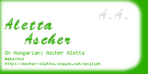 aletta ascher business card